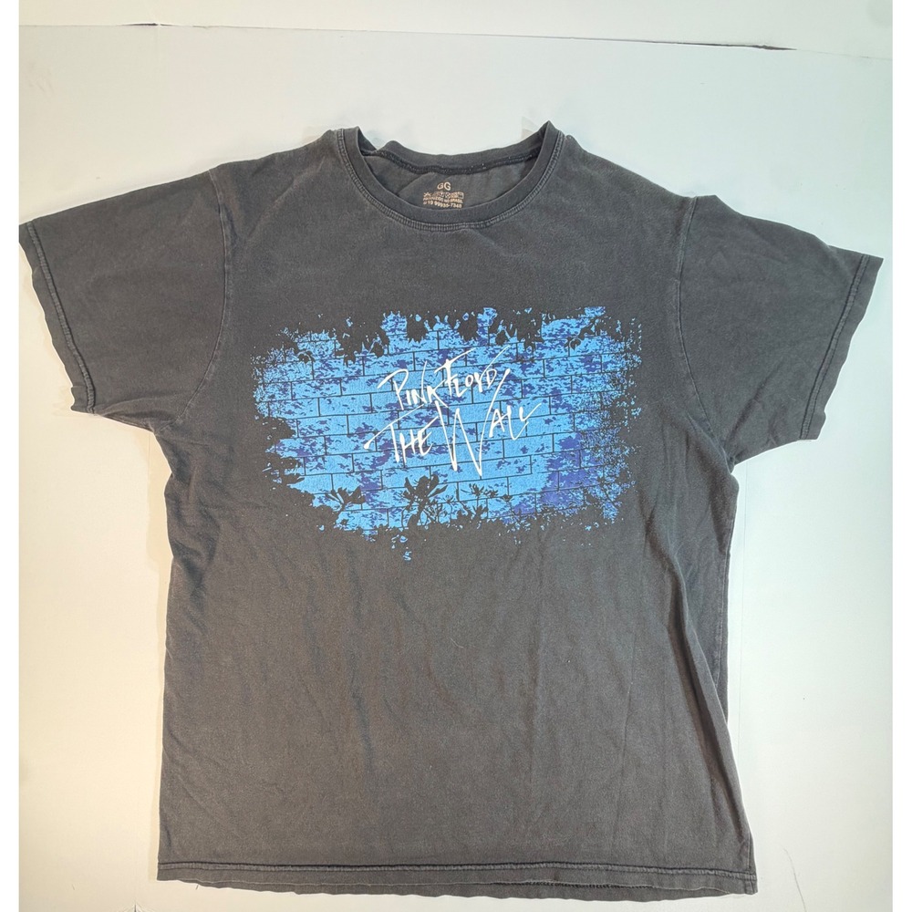 Pink Floyd The Wall Graphic T-Shirt Mens GG XL Faded Black Blue Rock Band Tee